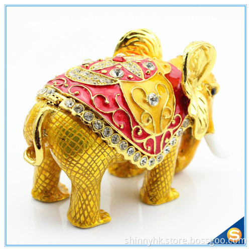 Thai Style Elephant Enamel Ornaments Jewelry Box Home Furnishing Lucky Elephant Trinket Box